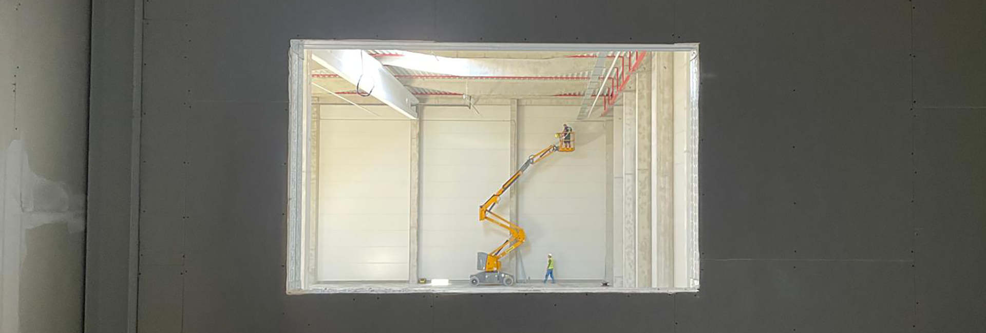 Looking at a worksite through a window 