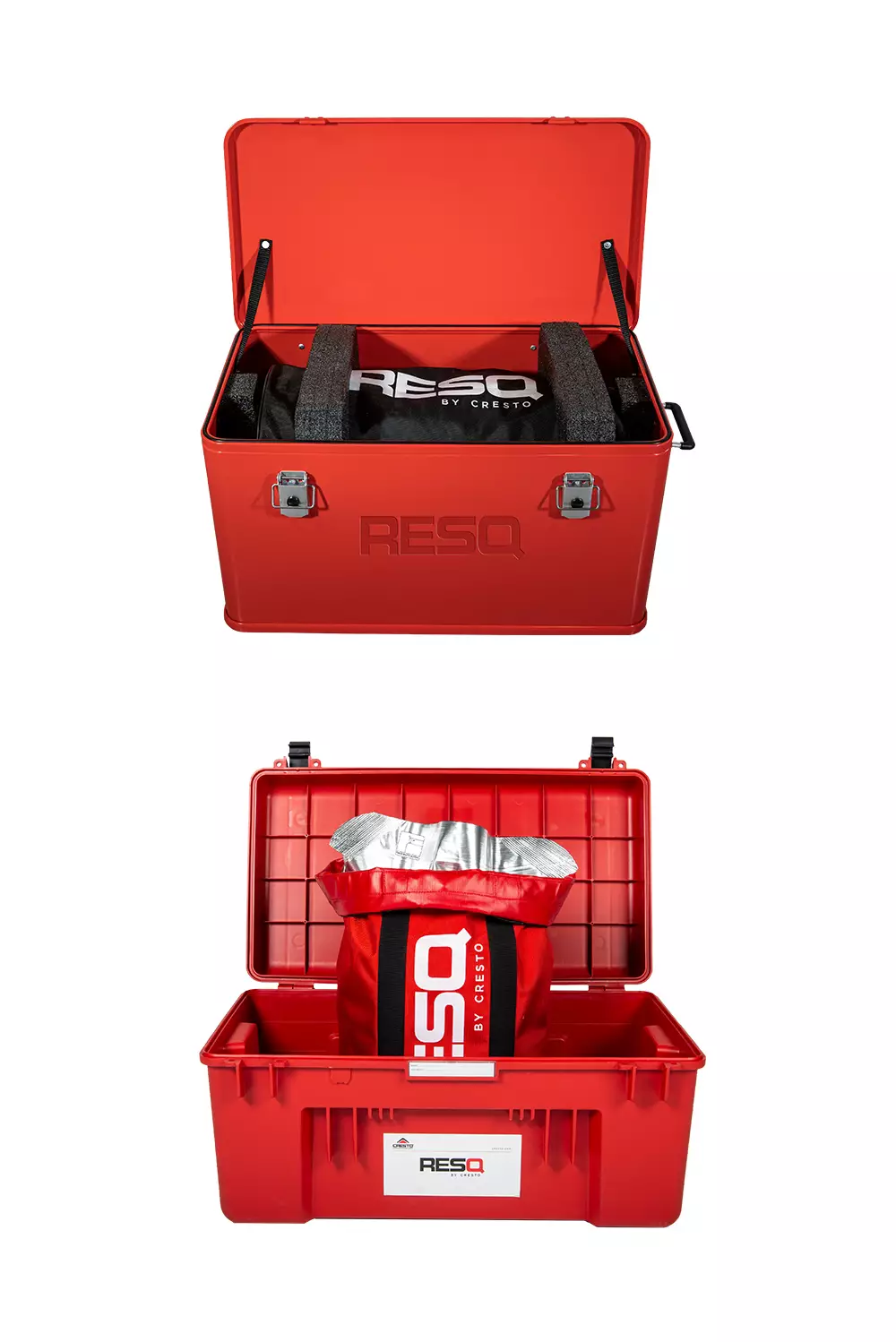 Aluminium rescue box with vacuum pack and original box red box with Vacuum packed rescue equipment